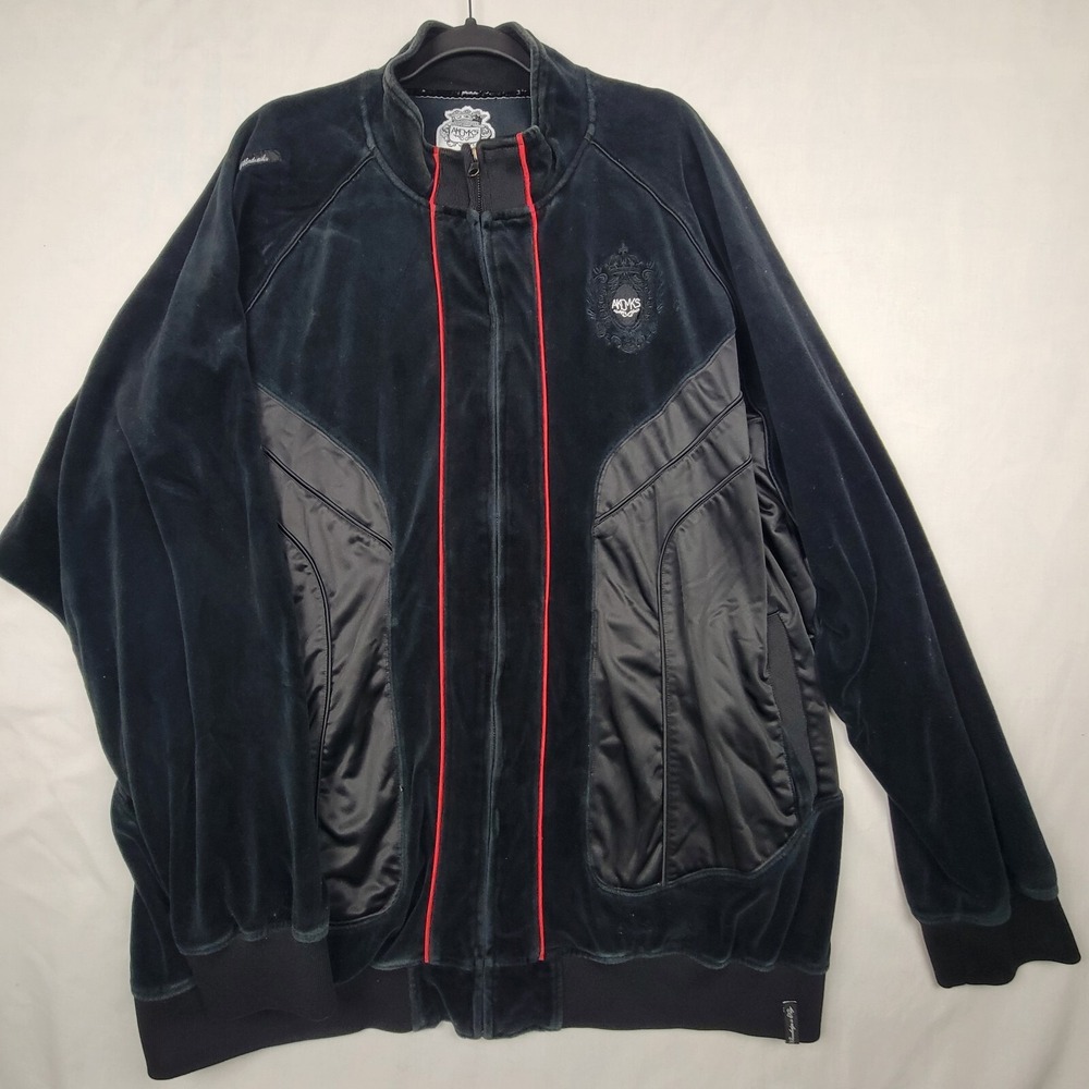 VTG Akademiks Velour Full Zip Track Jacket 5XL Embroidered Y2K Hip Hop
